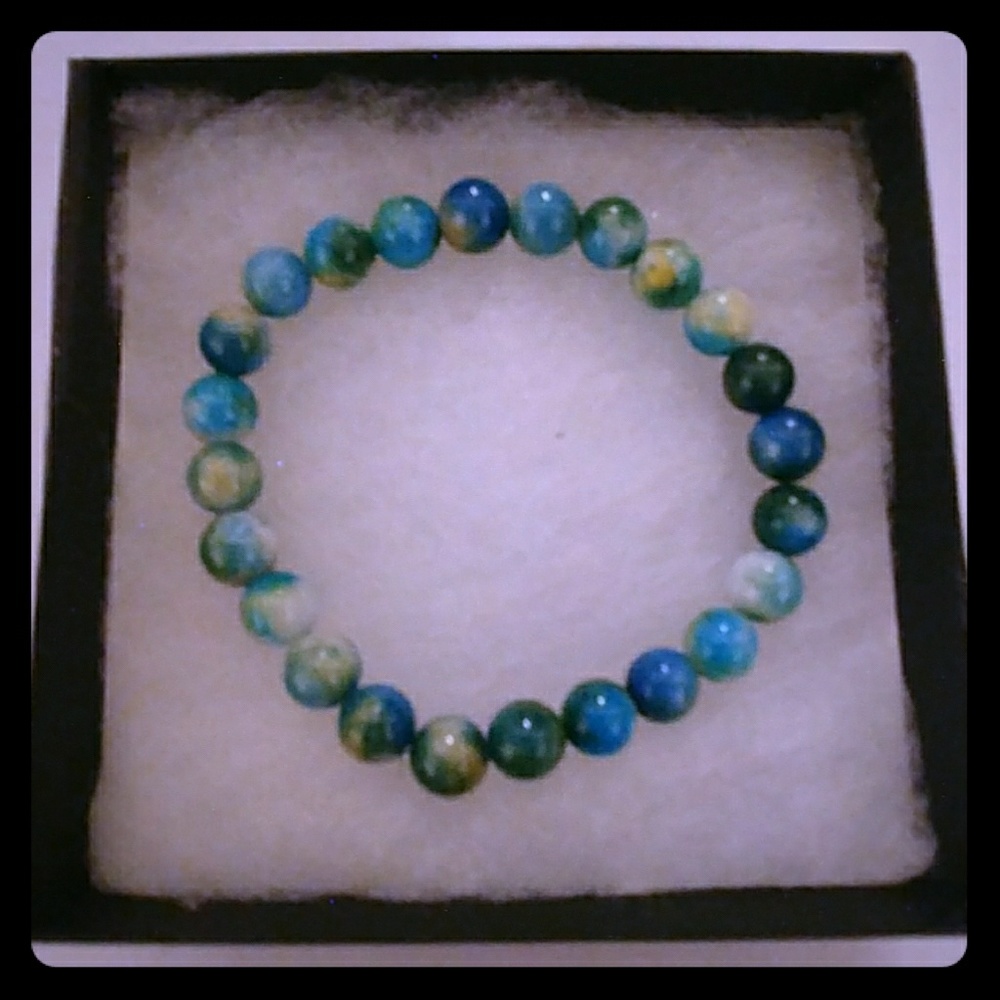 Green & Blue Jade Stone Bracelet